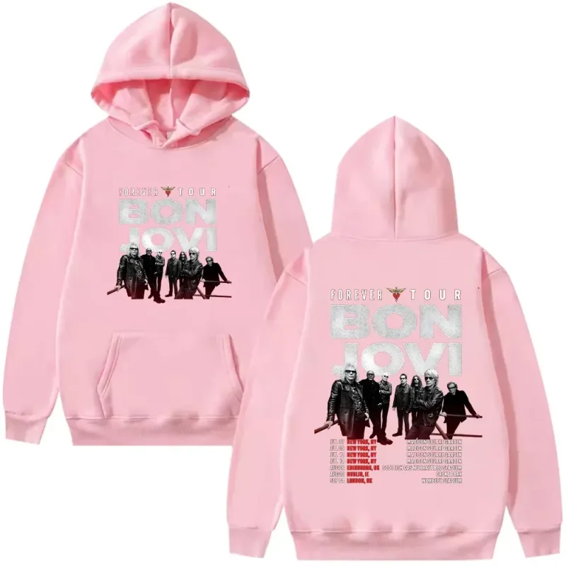 Bon Jovi Band Hoodies Bon Jovi Forever Tour Graphic Hoody Men Women Oversized Y2k Pullovers Fleece Warm Female Male Hoody Coats