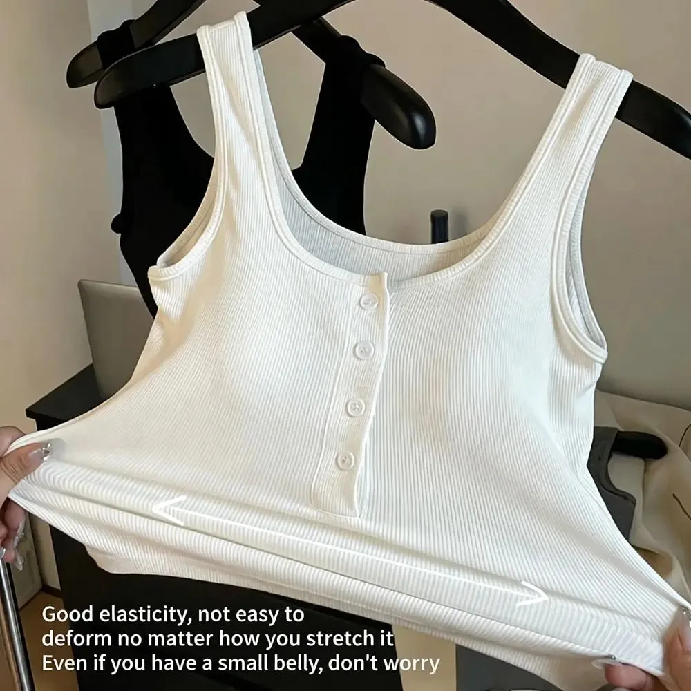 Casual U Neck Summer Tank Tops Sleeveless Underwear Cami Top Shirt Camisoles Loose Vest Corset for Women