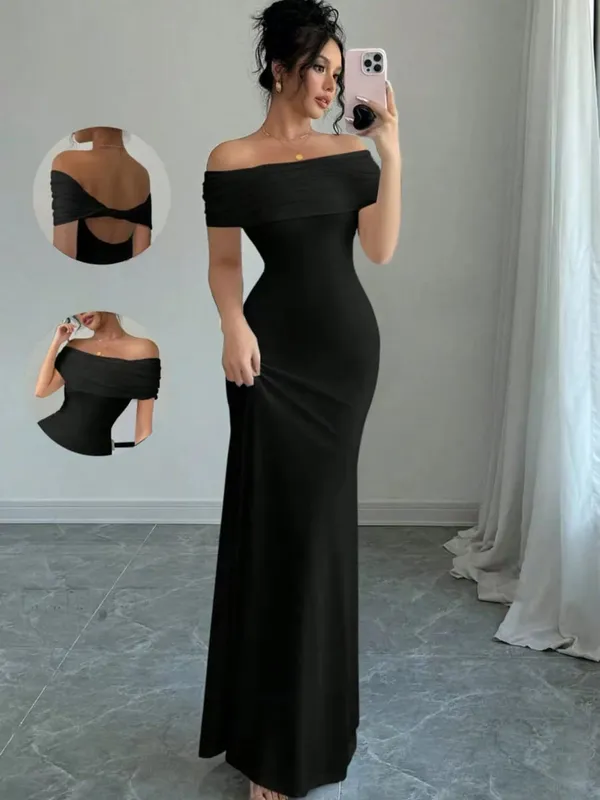 Vestido de festa fora do ombro feminino sem mangas sexy bodycon midi vestido elegante bandagem vestido de cocktail para sair à noite