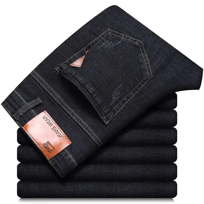 Jean droit pour hommes, pantalon Slim, extensible, confortable, doux, en Denim, vêtements de marque, nouvelle collection 2024