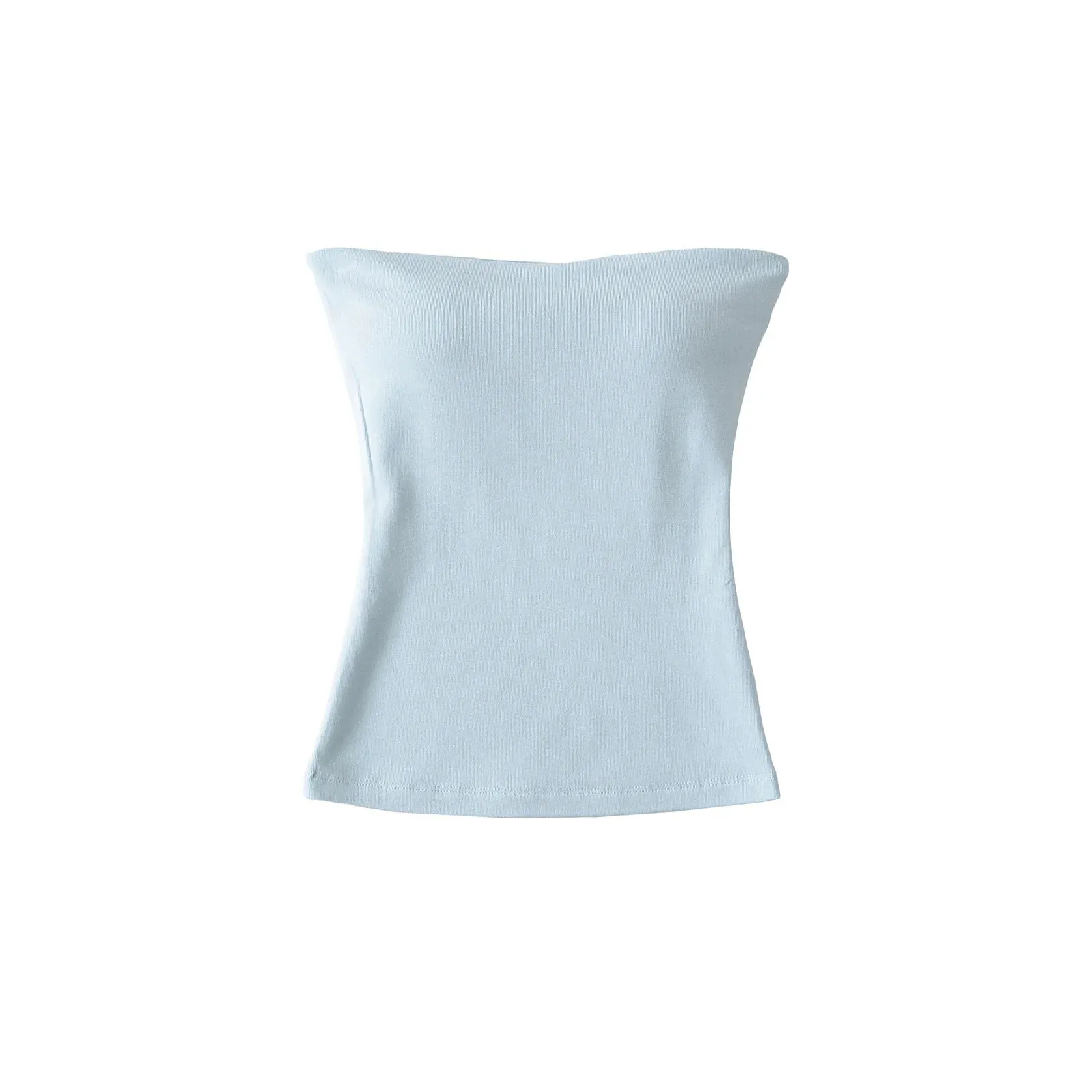 Women Solid Strapless Tube Top Sleeveless Bandeau Crop Top Stretch Basic Wrap Bustier Summer Casual Y2K Tank Tops