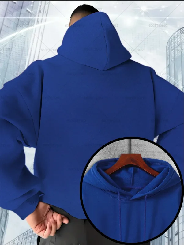 Fashion Men's Heavy-duty Cotton Hoodies Women Fleece Sweatshirt Pullover Casual Unisex Autumn Winter Long Short Sleeve Oversize