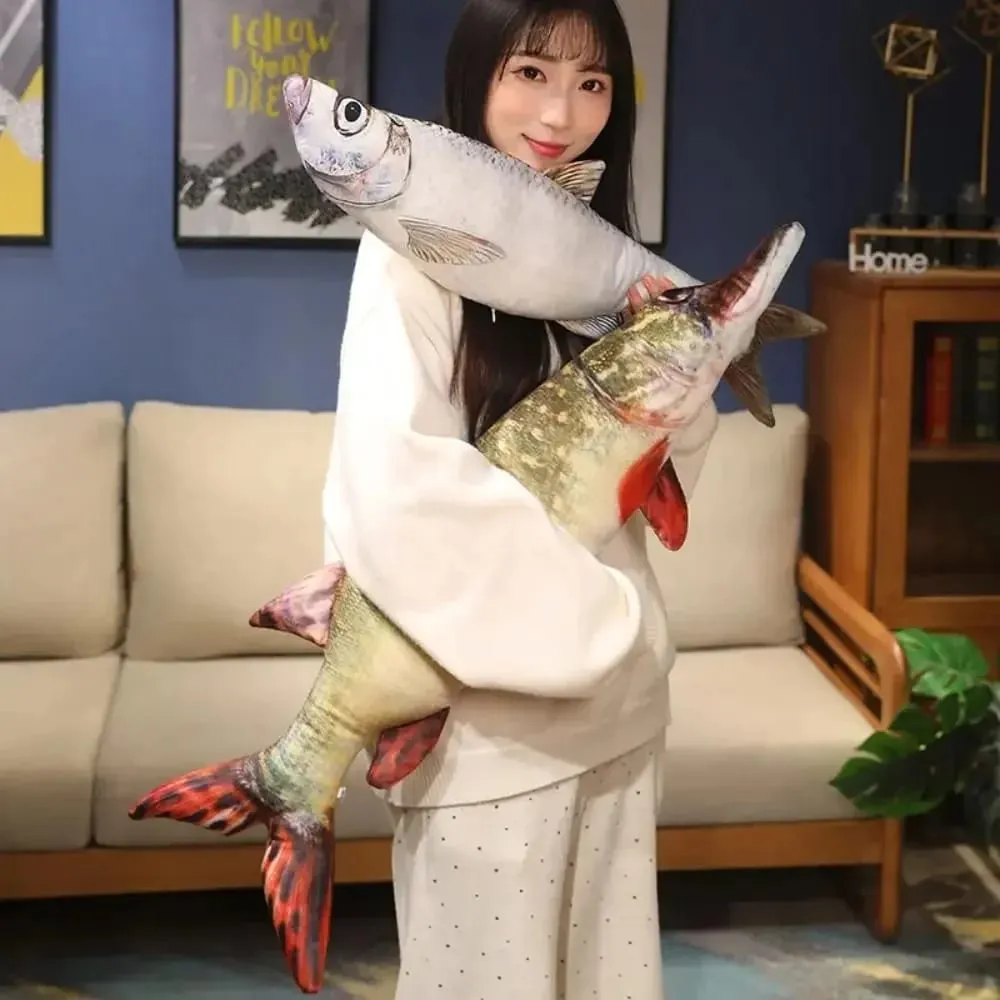 Sofa Cushion Perch Simulation Fish Pillow Stuffed Grouper Cartoon Fish Soft PP Cotton Fish Anime Pillow Gifts — image 3