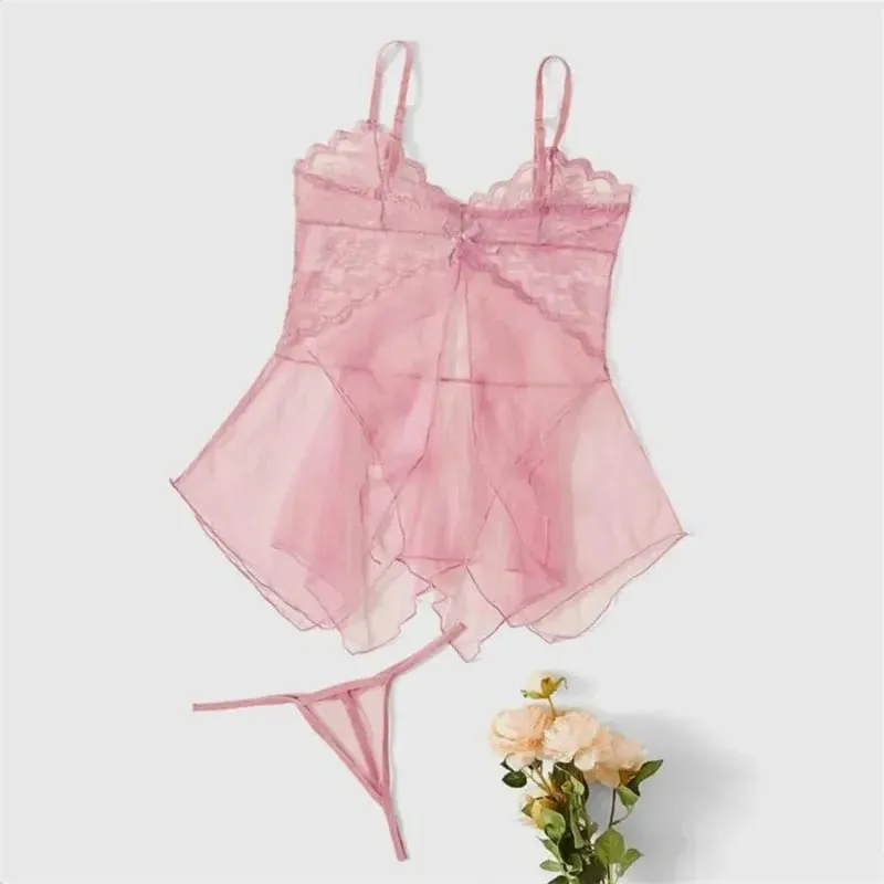 Sexy Lingerie For Fine Women Women'S Lace Fluoroscopy Beauty Tulle Elegant Reverie Sexy Lingerie Fantasy Tulle Intimate Set New