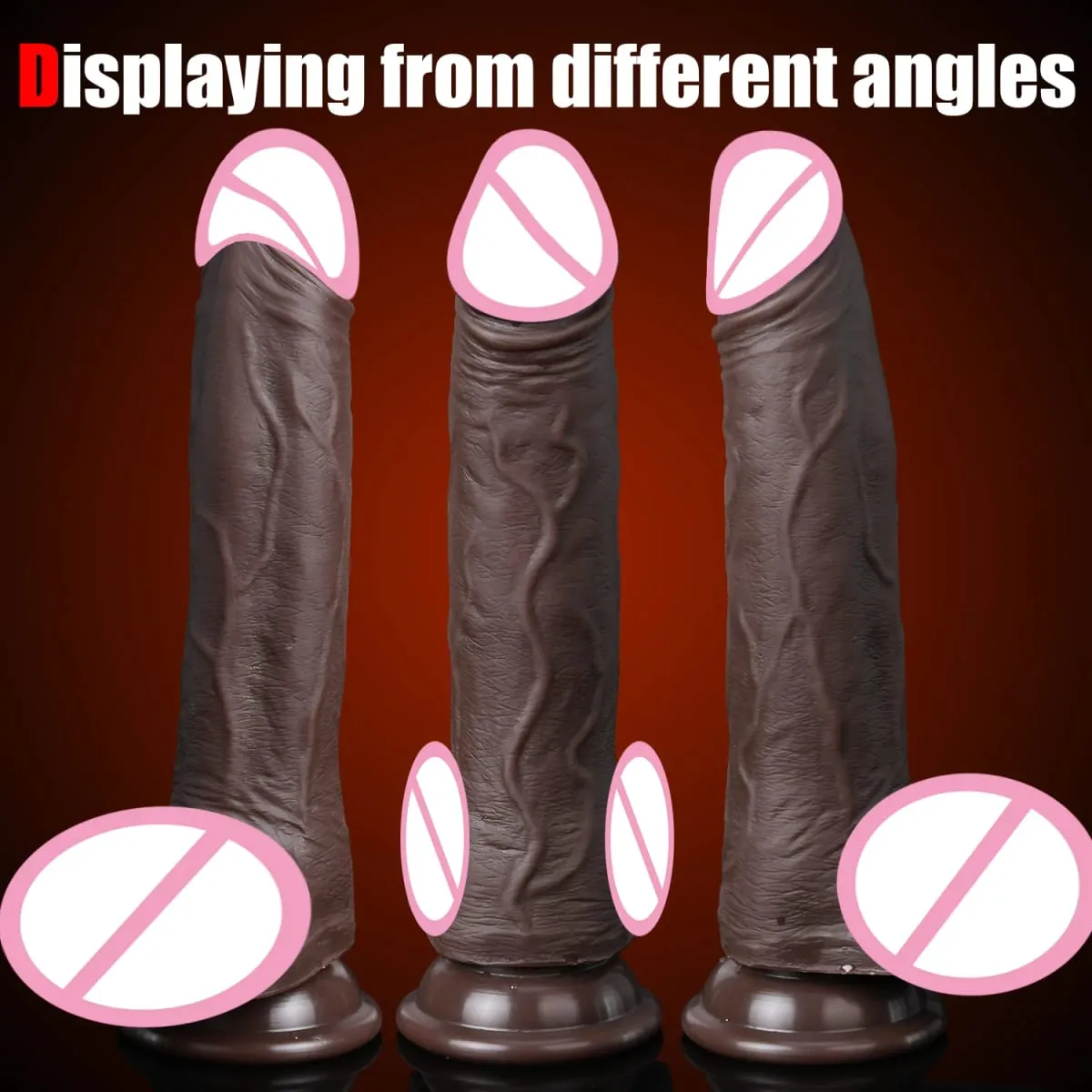 Sex Toys Thrusting Dildo Vibrator Lifelike Heated Silicone Black Dildos with 10 Thrusting & 10 Vibrating Modes for G Spots clit