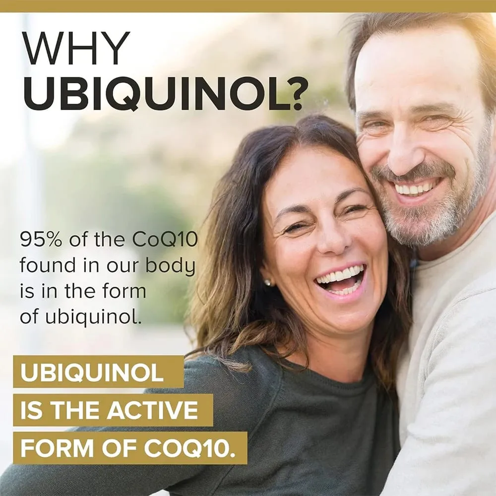 Ubiquinol CoQ10 Vegetable Capsules Antioxidant Support Joint Cellular Energy Production Heart & Cardiovascular Health