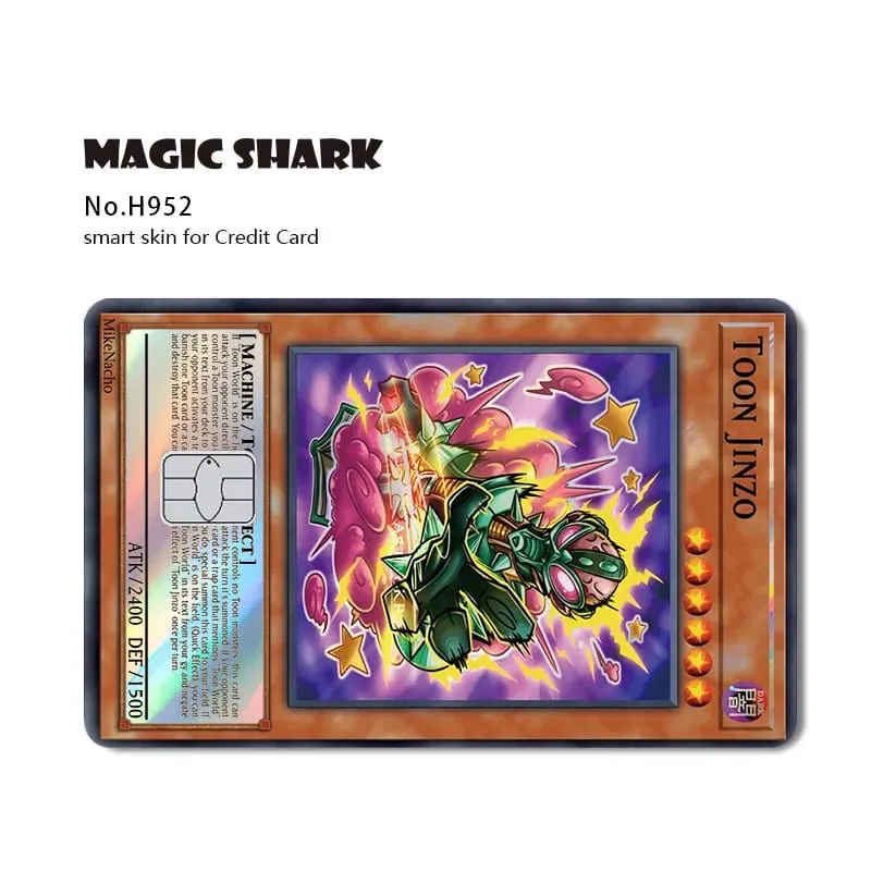 Magic Shark Yo-gi-oh Blue Eyes Dragon Game Shinny Holographic Laser Debit Credit Card Sticker Film Skin Front Cover