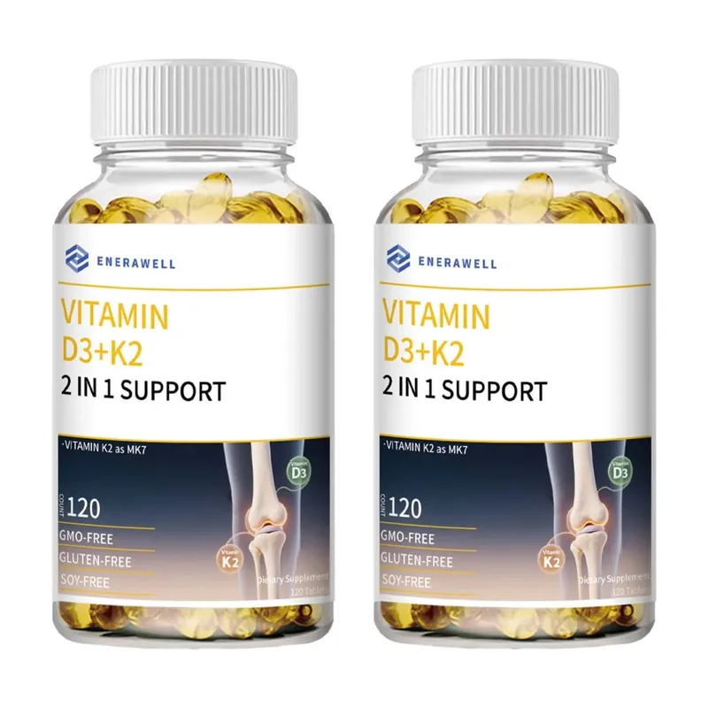 Vitamin D3 K2 MK-7 Supplement Næringsstofstøtte til knoglesundhed Tænder Hjertesundhed og immunfunktion 120 kapsler