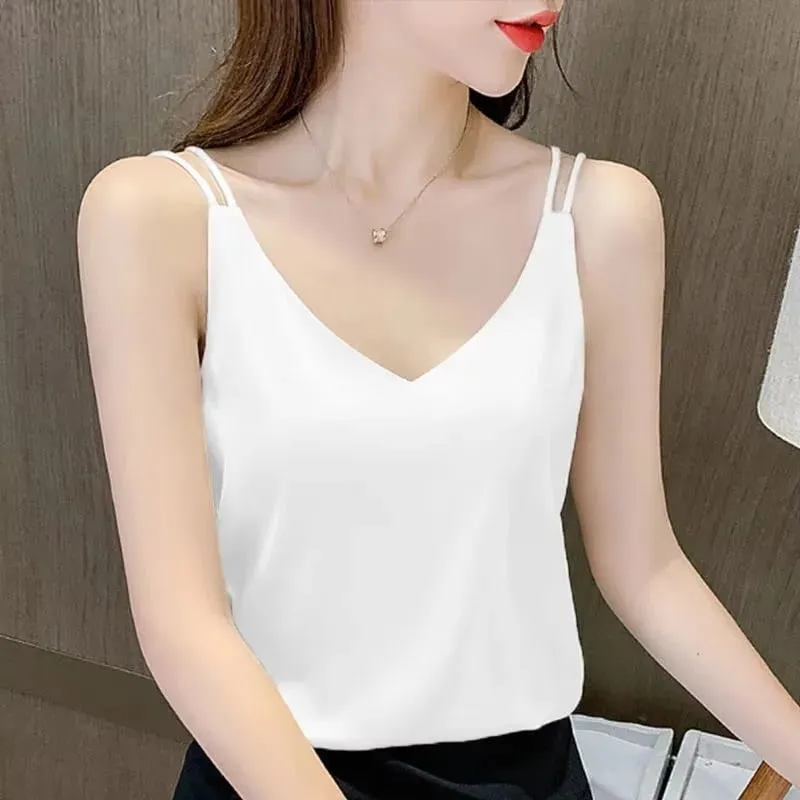 Women Summer Tanks Camis Vest Fashion Casual V-Neck Ladies Street Tanks Tops Tees Hotsweet
