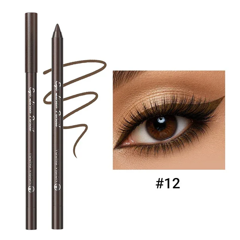 14 Color Eyeliner Pencil Pearlescent Matte Dark Purple Red Eye Liner Waterproof Long Lasting High Pigment Eyeshadow Makeup