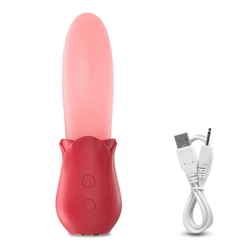 逼真舔舌玫瑰振動器女式乳頭陰蒂刺激振動器性玩具適合成年女性情侶 18 歲以上