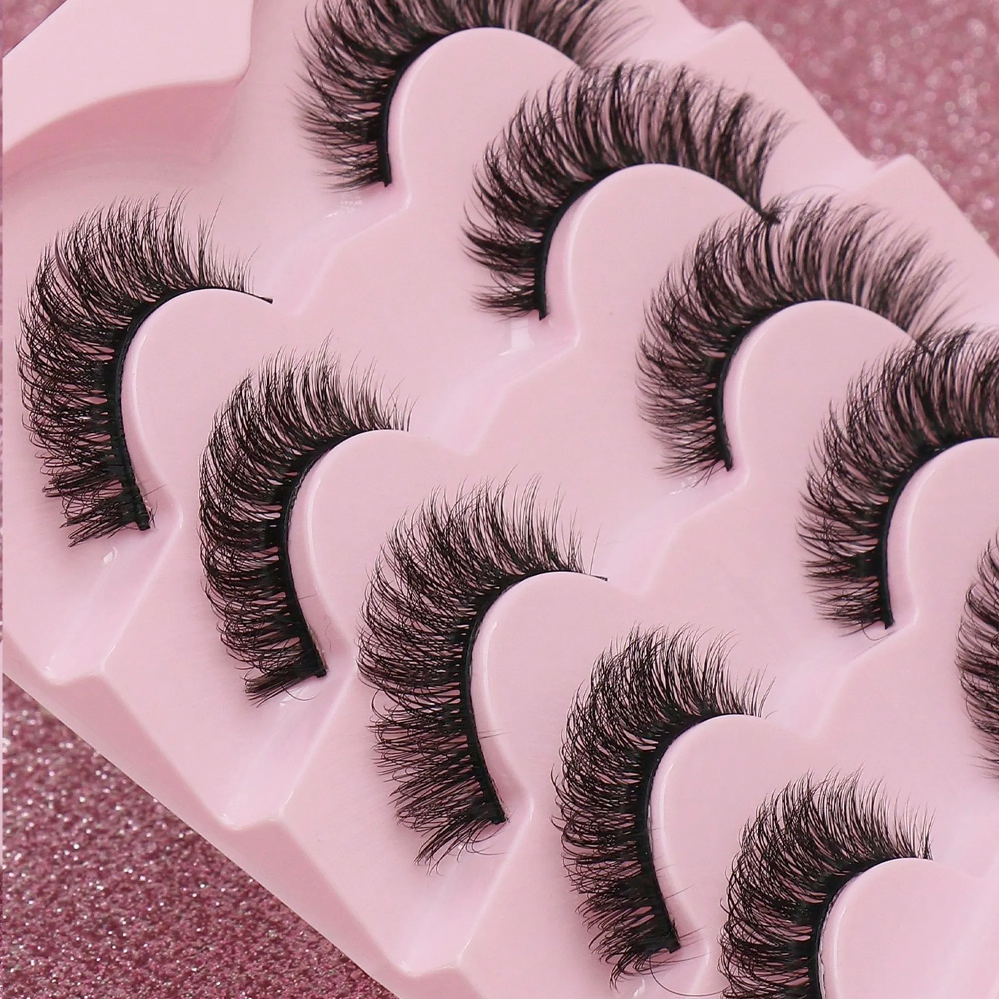5 Ζεύγη βλεφαρίδων Cat Eye Faux Βλεφαρίδες Βιζόν Βλεφαρίδες με φτερωτό τέλος μακριές βλεφαρίδες Φυσικές μακριές βλεφαρίδες Manga Ψεύτικες βλεφαρίδες Μακιγιάζ