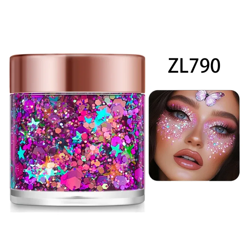Chameleon Glitter Gel Sequins for Eye & Body Hair Makeup Bright Pearl Sequins Shimmer Face Shiny Decorations DIY Art & Parties