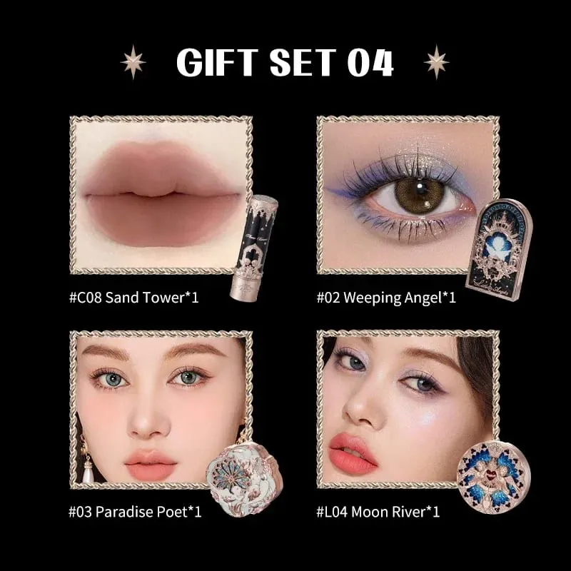Flower Know Little Angel Collection Kotak Hadiah Makeup Eyeshadow Blush Cream Matte Lipstik Highlighter Kit Lengkap Semua Dalam Satu