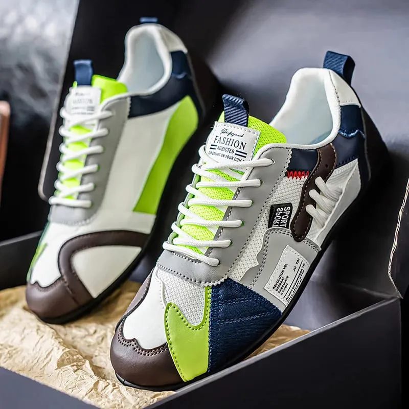 Men's Trendy Black and Gray Color-Blocked Mesh Breathable Casual Sports Shoes Summer Thin Retro Forrest Gump Shoes Lightweight Soft-Soled Shock-Absorbing Non-Slip Versatile Wear-Resistant Men's Shoes