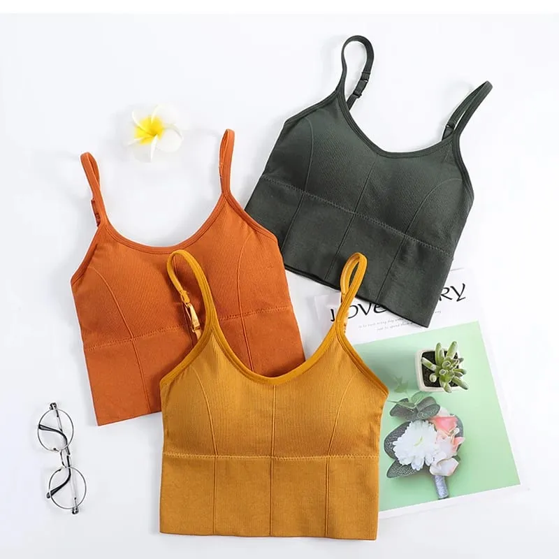 Sexy Backless Bralette Active Bra for Women Seamless Padded Bra Women Lingerie Cotton Wireless Long Tops Brassiere Bra