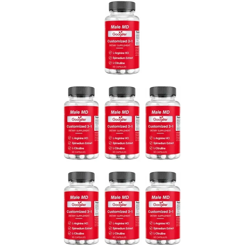 Googeer Male MD Capsules with L-Arginine HCl L-Citrulline and Epimedium Leaf Extract Circulation Vitality Support 60 Count