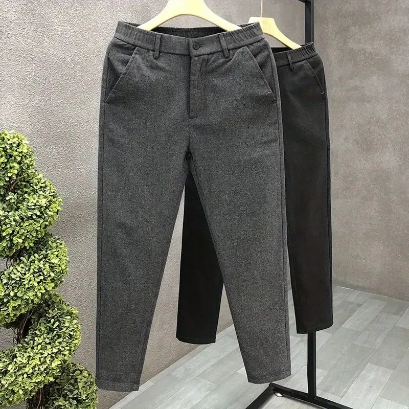 2026 Autumn New Men's Brand Slim Straight Casual Pants Men's Trend Spring and Autumn Black Trousers Men Stretch Jeans Hombre — image 2