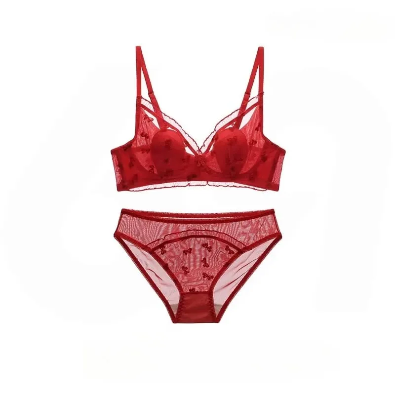 Sutiã Com Orelhas De Coelho Estilo Japonês Ultrafino Aumenta Peito Pequeno Sustenta Grande Anti-Caída Conjunto Lingerie