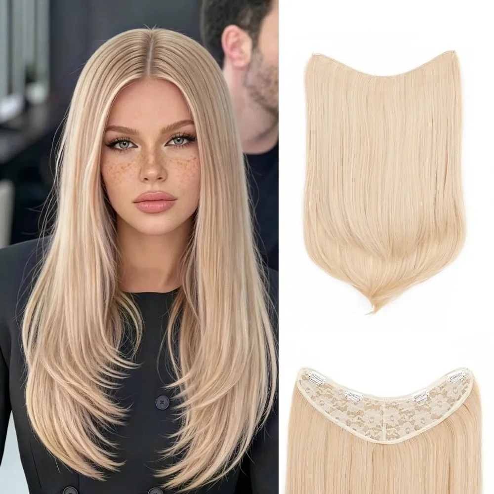20Inch Synthetic Layered Buckle Hair Extensions Clip In Hair Weft High Temperature Fiber Long Straight Hairpiece for Women