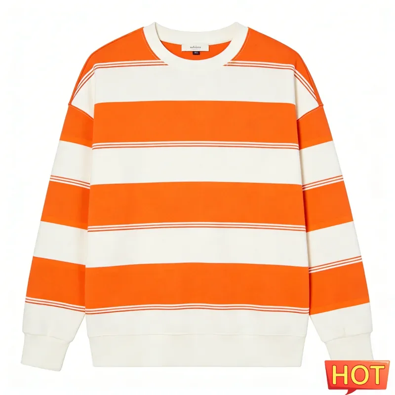 Simple Fashion Striped Pattern Sweatshirts For Men Casual Autumn 3D Printed Long Sleeve Hoodies Loose Daily Wear Basic Pullovers