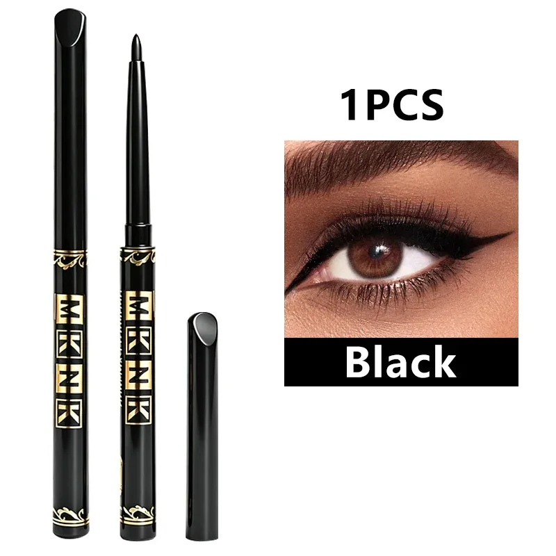 Black Brown Eyeliner Pencils Waterproof Sweatproof & Smudge-Proof with Easy Twist Application Eye Liner Pen for Bold Eye Makeup