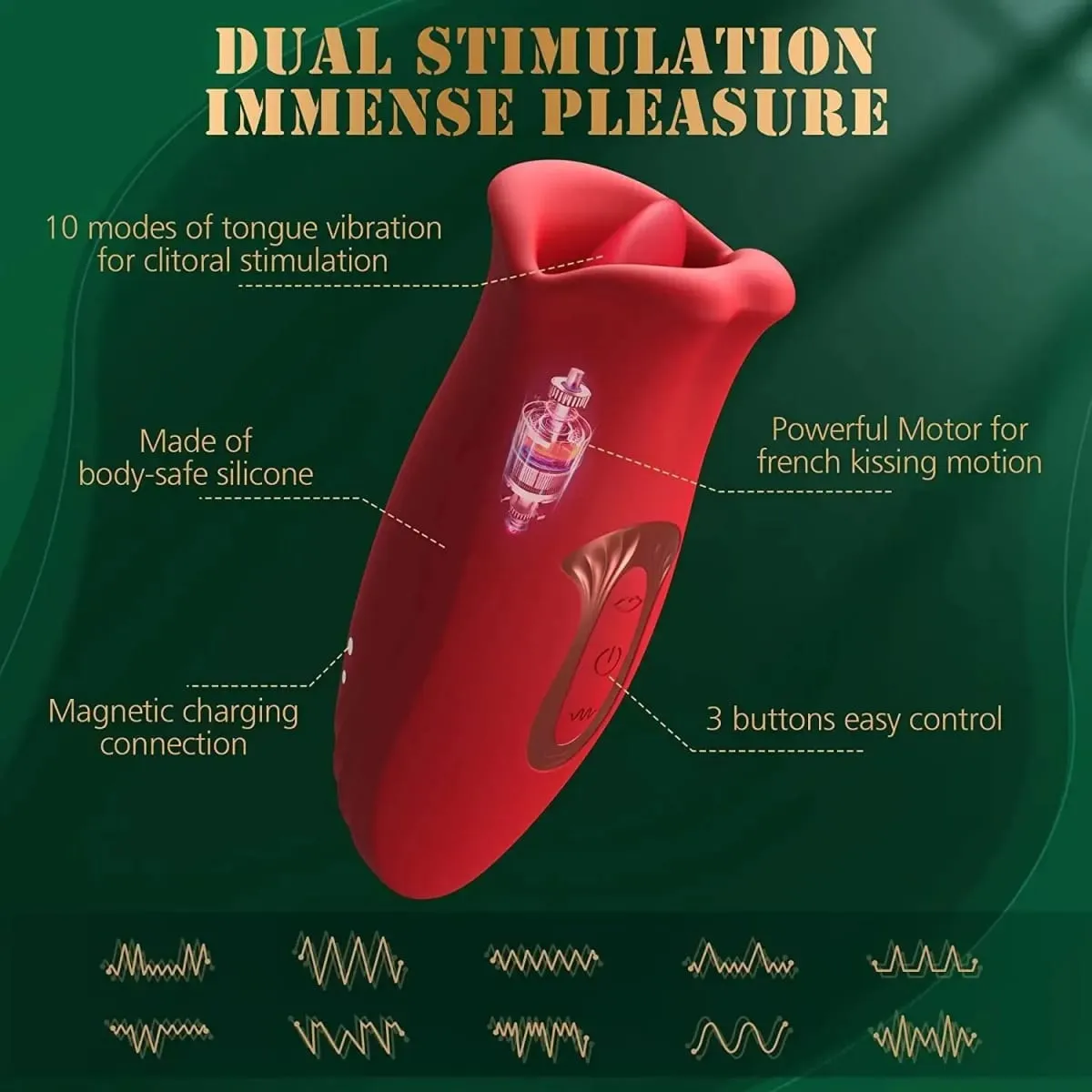 Tongue Licking Vibrator for Women G-Spot Clitoris Vagina Stimulator Massager Nipple Oral Massager Female Massager Sex Toys