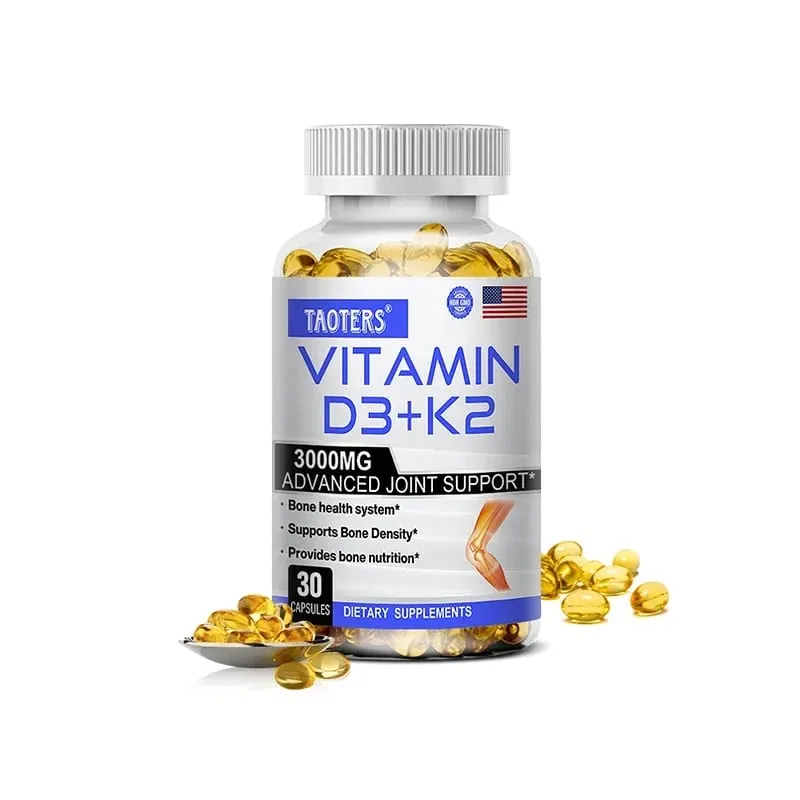 3000 mg Vitamin D3+K2 Health Supplement - Calcium Supplement for knoglepræcision og generel sundhed