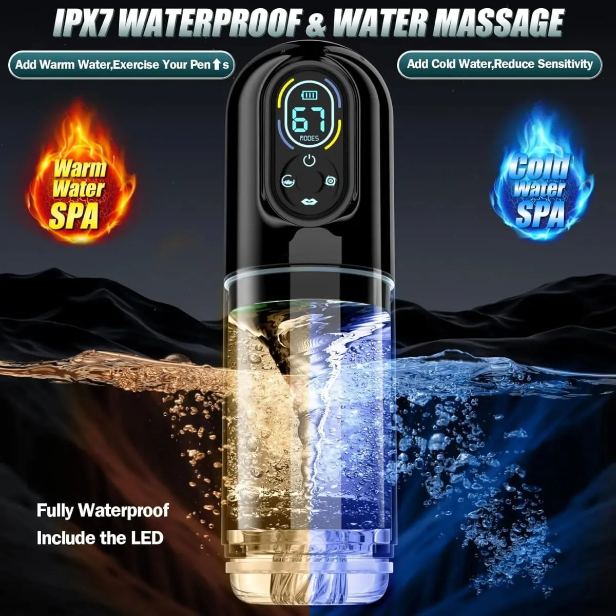 Automatic Male Masturbator Penis Pump Sex Toy for Men Pocket Pussy LCD Blowjob Sex Machine with7 Thrusting Rotating Modes