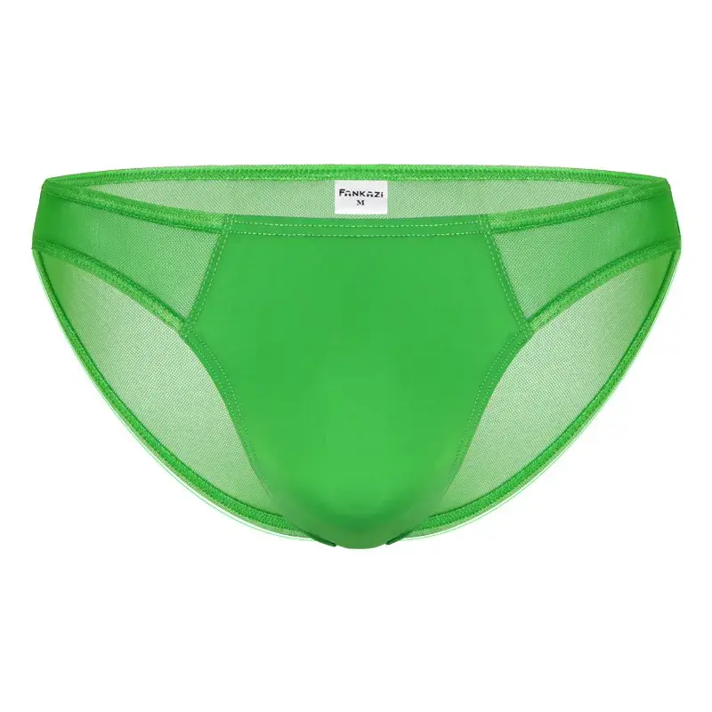 Men's Mesh Briefs Transparent Low Waist Underwear Ultra-thin Breathable Panties