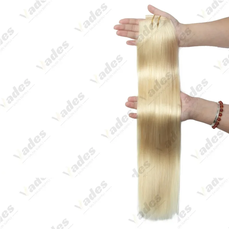 Extensiones con clip ligeras para mujer, juego de 7 Uds., cinta Invisible de PU, trama de cabello humano Natural de PU inyectado, 12-24 pulgadas, uso de longitud adicional