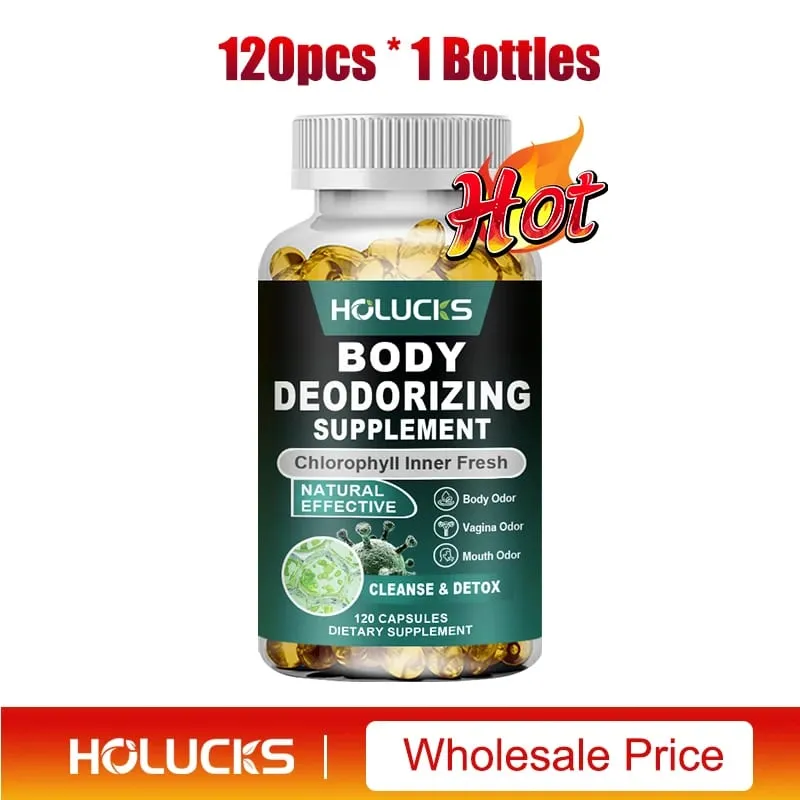 Chlorophyll Capsules Supplement Body Deodorizing Deos & Cleanse Digestion Support for Gut & Skin Health