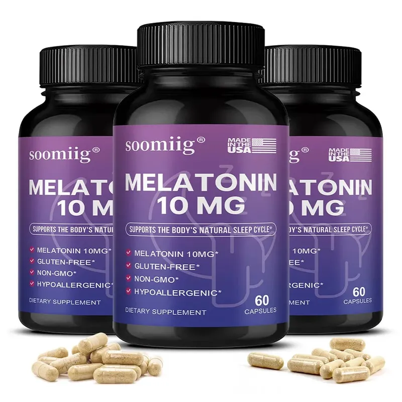 Melatonin 10mg Gummies & Capsules 30/60/120pcs - Fall Asleep Naturally Fight Insomnia Support Immunity & Improve Rest Quality