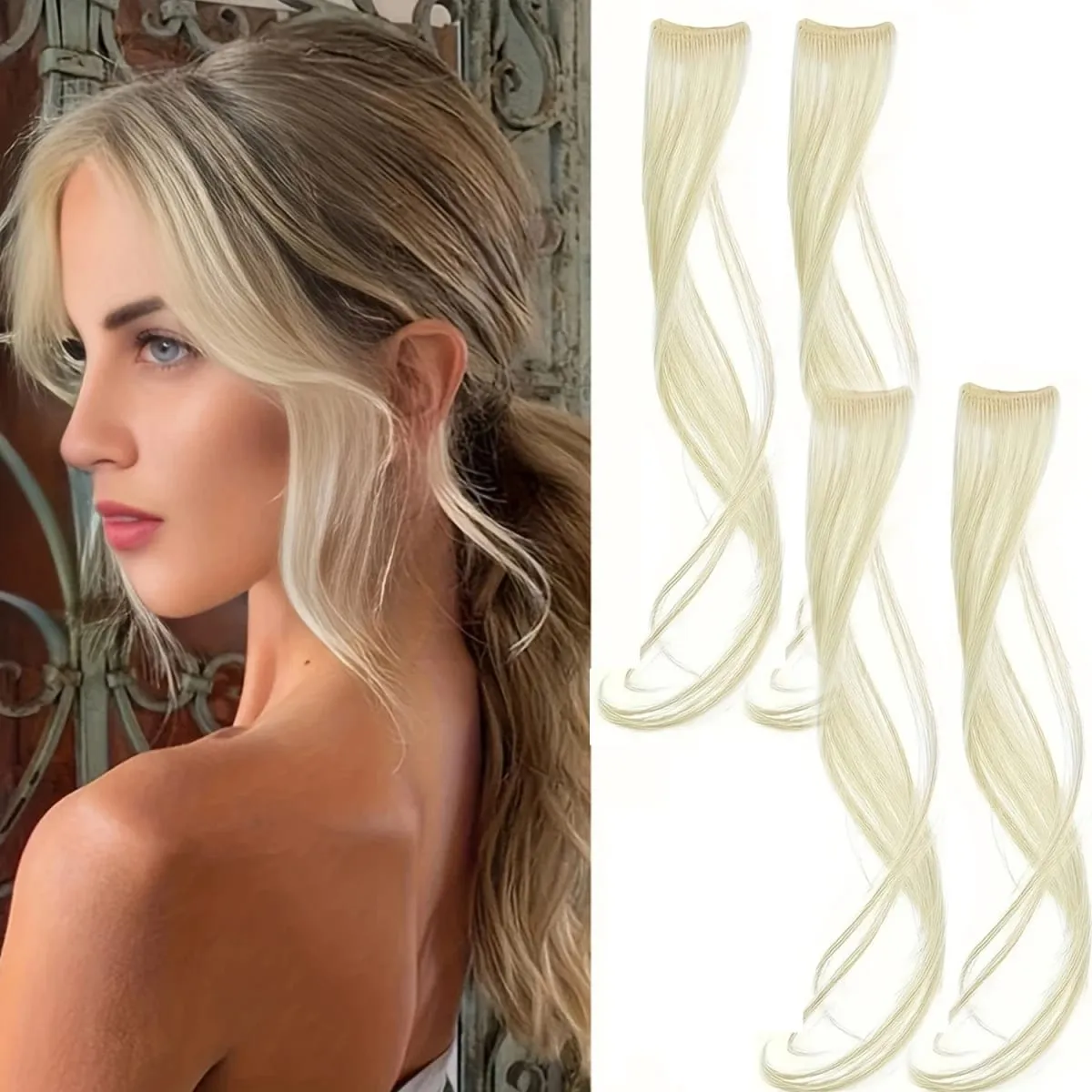 Curly Wavy Clip-in Synthetic Hair Extensions More Colorful Hair Accessories for Women,ins Hair Extension Clip — image 11