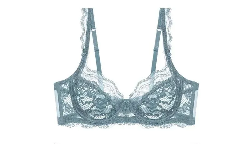 Fashion Ladies Ultra Thin Lace Lingerie Set Victorian Style Soft Underwire Push Up Gather Lift Unpadded Breathable Wear