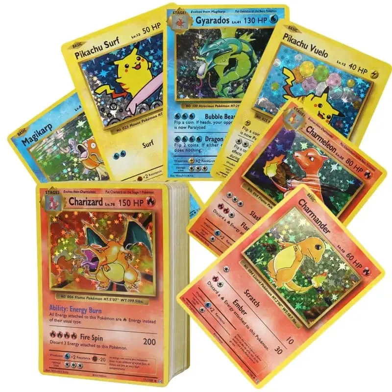 60-100st engelska Pokémonkort Holographic EX Vstar Vmax GX Letter Rainbow Arceus Shiny Charizard Mewtwo Evolution kombination