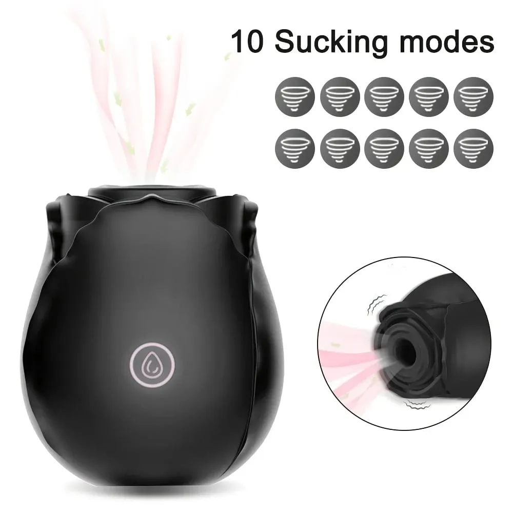 Rose Toy Sucking Vibrator for Women Clitoral Vibrator Nipple Stimulating with 10 Mind-Blowing Modes G Spot Massager Sex Toys