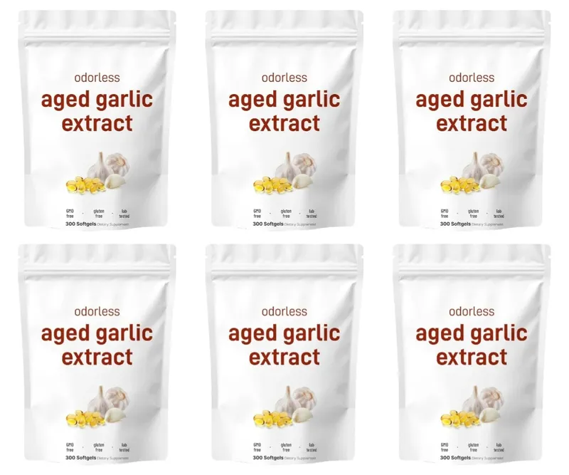 Kapsul Minyak Bawang Putih Tidak Berbau Ekstrak Bawang Putih Berumur 2 Tahun Tambahan Herba Asli Wirh Tumbuh Allium Sativum Bulb 300 Softgels
