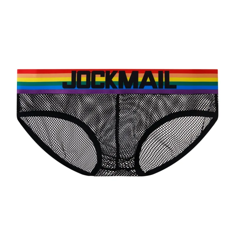 Jockmail Celana Dalam Pria Seksi Celana Dalam Katun Rendah Naik Renda Benang Jaring, Celana Pendek Musim Panas Sejuk Calzoncillos Hombre Slip