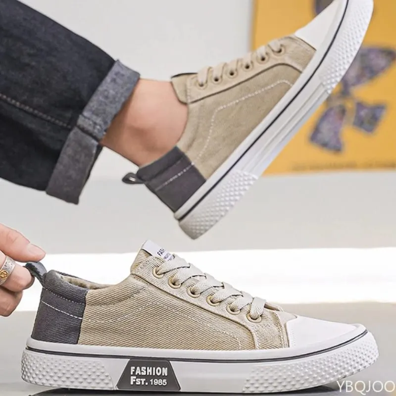 Summer fashionable comfortable canvas shoes new breathable versatile board shoes men soft soled simple lace up men's shoes