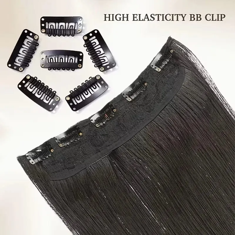 32Inch/40Inch Synthetic Long Straight Hair Extension Clip in Heat Resistant Natural Invisible Hair Accessory for Women
