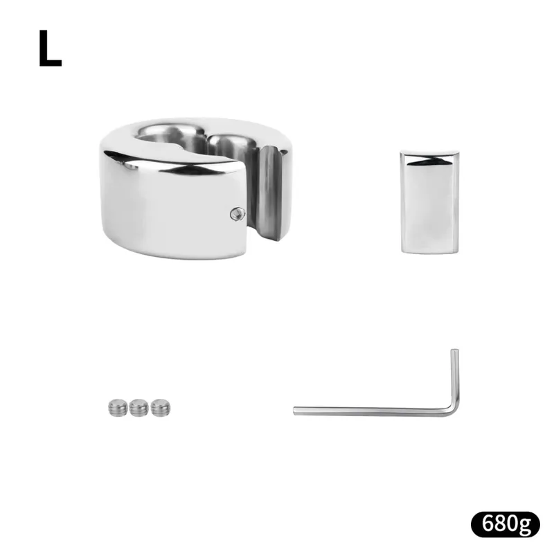 Screw Lock Metal Scrotum Pendant Ball Stretcher Testis Weight Cock Ring Penis Restraint Stainless Steel Sex Toys for Men 18