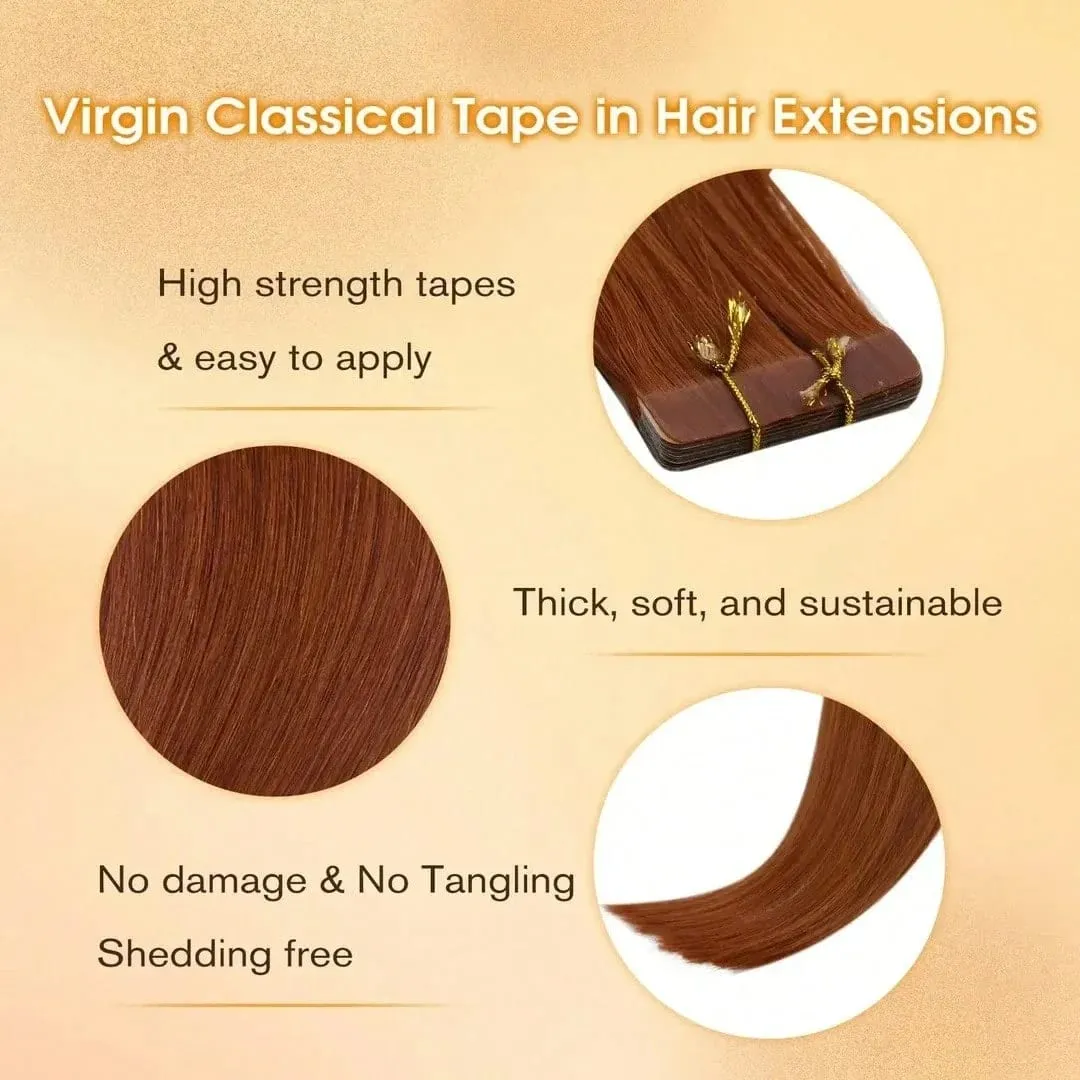 Jessie's Wig #33 16-26inch Tape In Hair Extensions 20pcs/Pack 50g Remy Silky Straight Human Hair Extensions For Volume Add