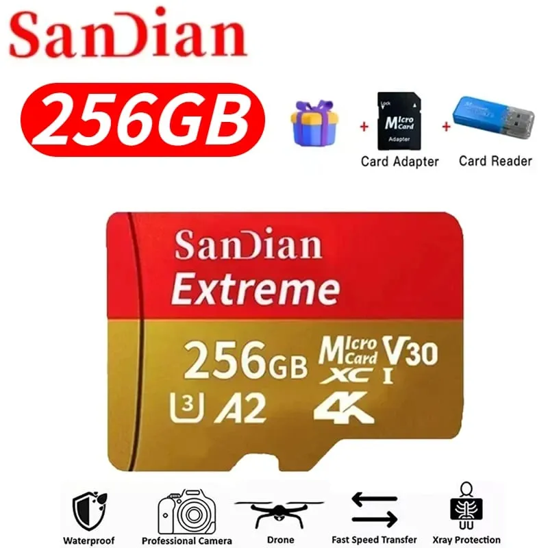 高速 Storge SD カード 128GB オリジナルマイクロ TF カード 512GB クラス 10 高速転送 カメラ/PC/電話用