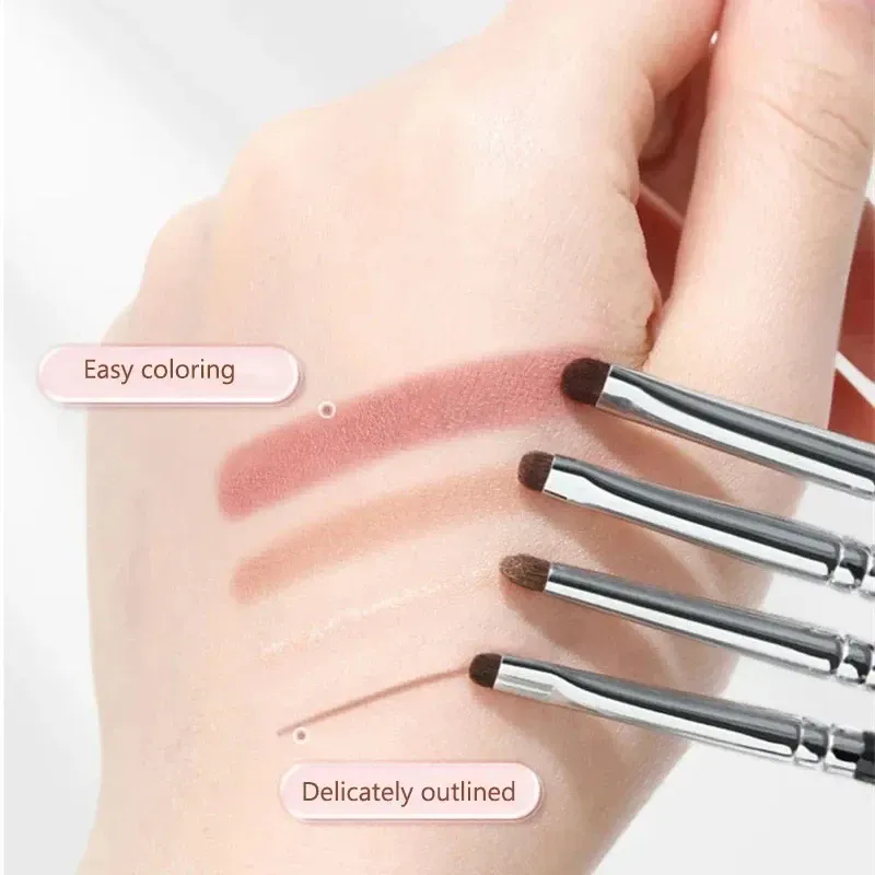 2/4pcs Eyeshadow Brush Set Soft Horse Hair Eyelid Highlighter Lying Silkworm Makeup Brushes Eyes Make Up Tools