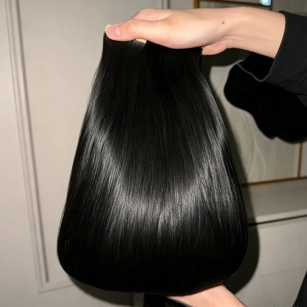16-24 Inch 16A Tape In Hair Extensions Invisible Seamless Real Human Hair Brazilian Natural Black Remy Straight Hair 100% Human Hair For Women