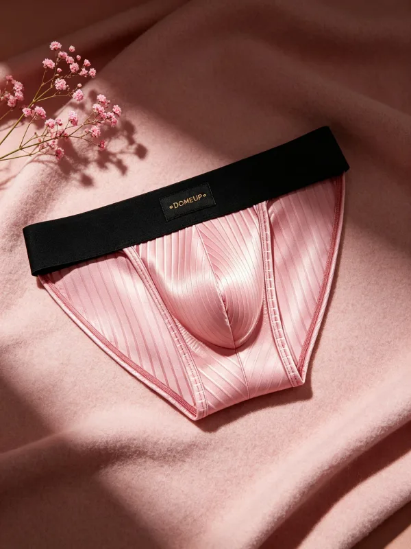 Mannen Ondergoed Glanzend Gestreepte Driehoek Slips Front Ardennen Pouch Sexy Laagbouw Slim Fit Dagelijks Heren Onderbroek DP915
