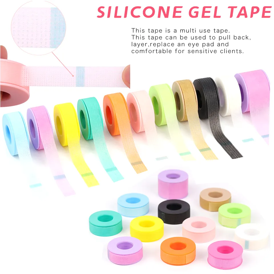20Rolls/Lot Silicone Gel Tape for Lash Extension Sensitive Skin Multi Use Non-Woven Breathable Under Eye Pad Patches Makeup Tool
