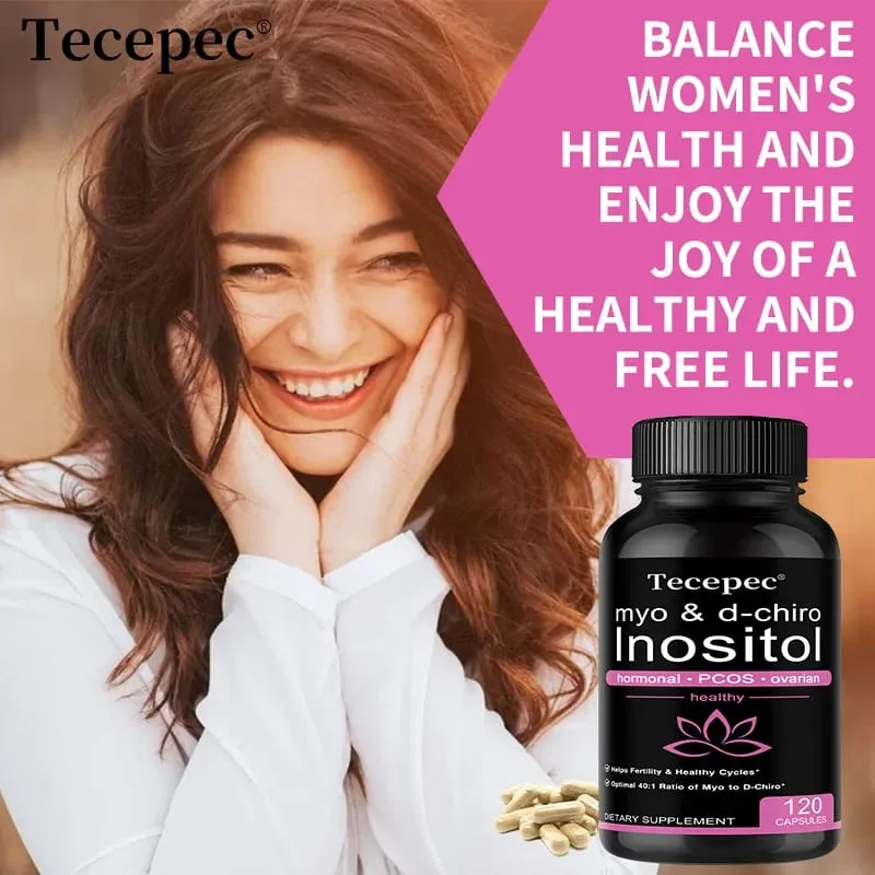 Suplemento Myo Inositol e D-Chiro Inositol 2050 Mg - Suporta o metabolismo da gordura e mantém a função ovariana e hepática saudável