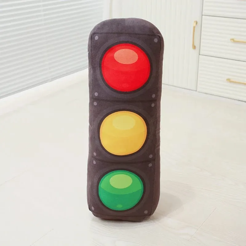 40cm Traffic Light Series Pillow Stop Traffic Light Roadblock Tire Creative Plush Toys Suitable For Home Kids Boys Favor Gifts